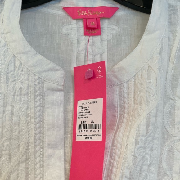 NWT Lilly Pulitzer Sarasota tunic size XL in Resort White - Picture 2 of 4